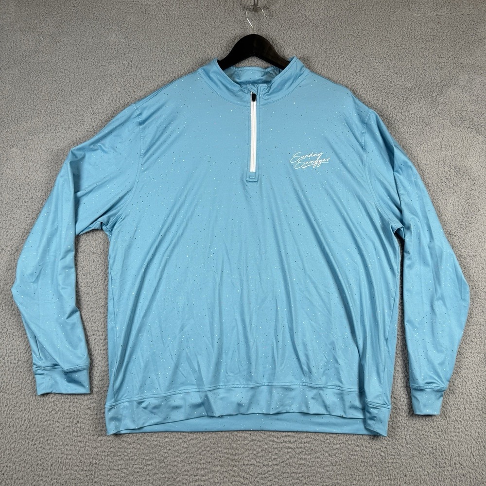 Sunday Swagger Performance Hoodie XL 1/4 Zip Blue Speckle Pullover Golf‎ Quarter